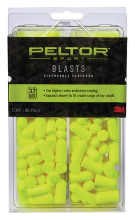 3M Peltor Blasts Disposable Earplugs 32 dB Yellow 80 Pair