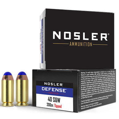 Nosler 39515 Defense Handgun 40S&W 200gr Bonded Performance Tipped 20 Per Box/10 Case