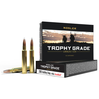 Nosler 60043 Trophy Grade 280Ackley Improved 140gr Nosler AccuBond 20 Per Box/10 Case