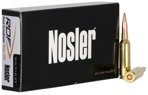 Nosler Match Grade RDF 6mm Creedmoor 105gr, Hollow Point Boat Tail, 20rd Box