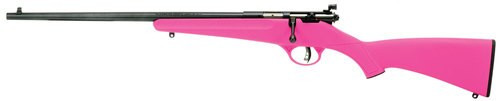 Savage Rascal Youth 22 LR 1rd 16.13" Matte Black Sporter Barrel, Matte Black Carbon Steel Receiver, Pink Fixed Synthetic Stock, Left Hand