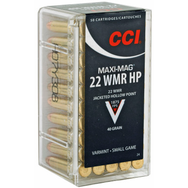 CCI 0024 Varmint MaxiMag 22 WMR 40 GR JHP 50 Rounds