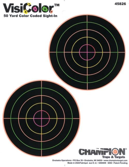 Champion Visicolor Double 5" Bullseye Target, 10/Pack