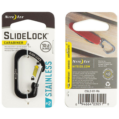 NITE IZE Slidelock Carabiner Stainless Steel #2 Black