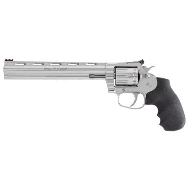 Colt Mfg KCOBRA22SP8RFO King Cobra Target 22 LR 10rd Shot 8" Stainless Vent Rib Barrel, Stainless Steel Cylinder & Frame, Black Hogue Overmolded Grip, Exposed Hammer