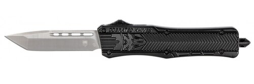 CobraTec CTK-1 Medium OTF, 3", 440C Stainless Steel, Tanto, Black Zinc-Aluminum Alloy