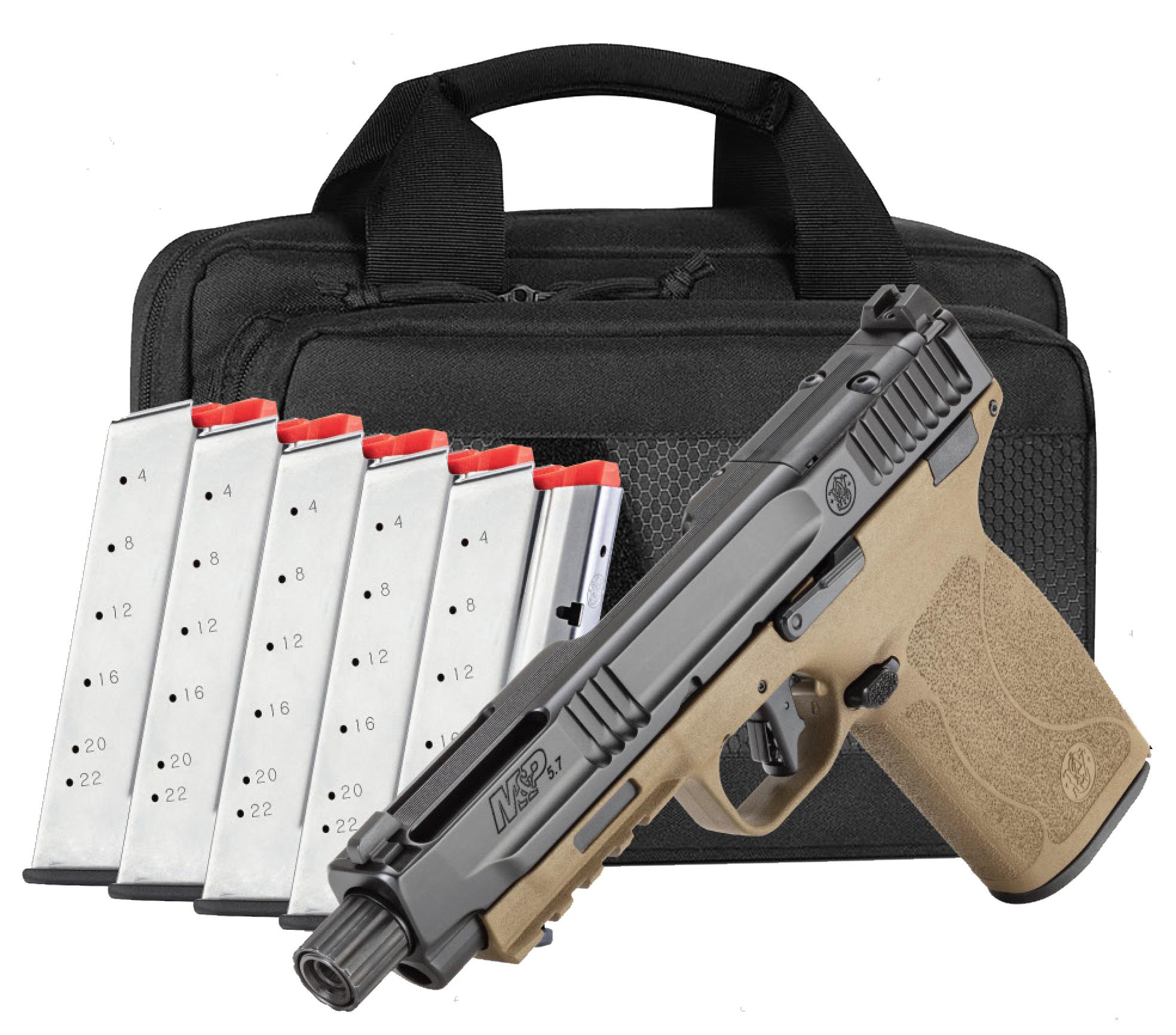 Smith and Wesson M&P5.7 Optic Ready Pistol 14751, 5.7x28, 5in, FDE Polymer Grips & Frame, 22 Rds