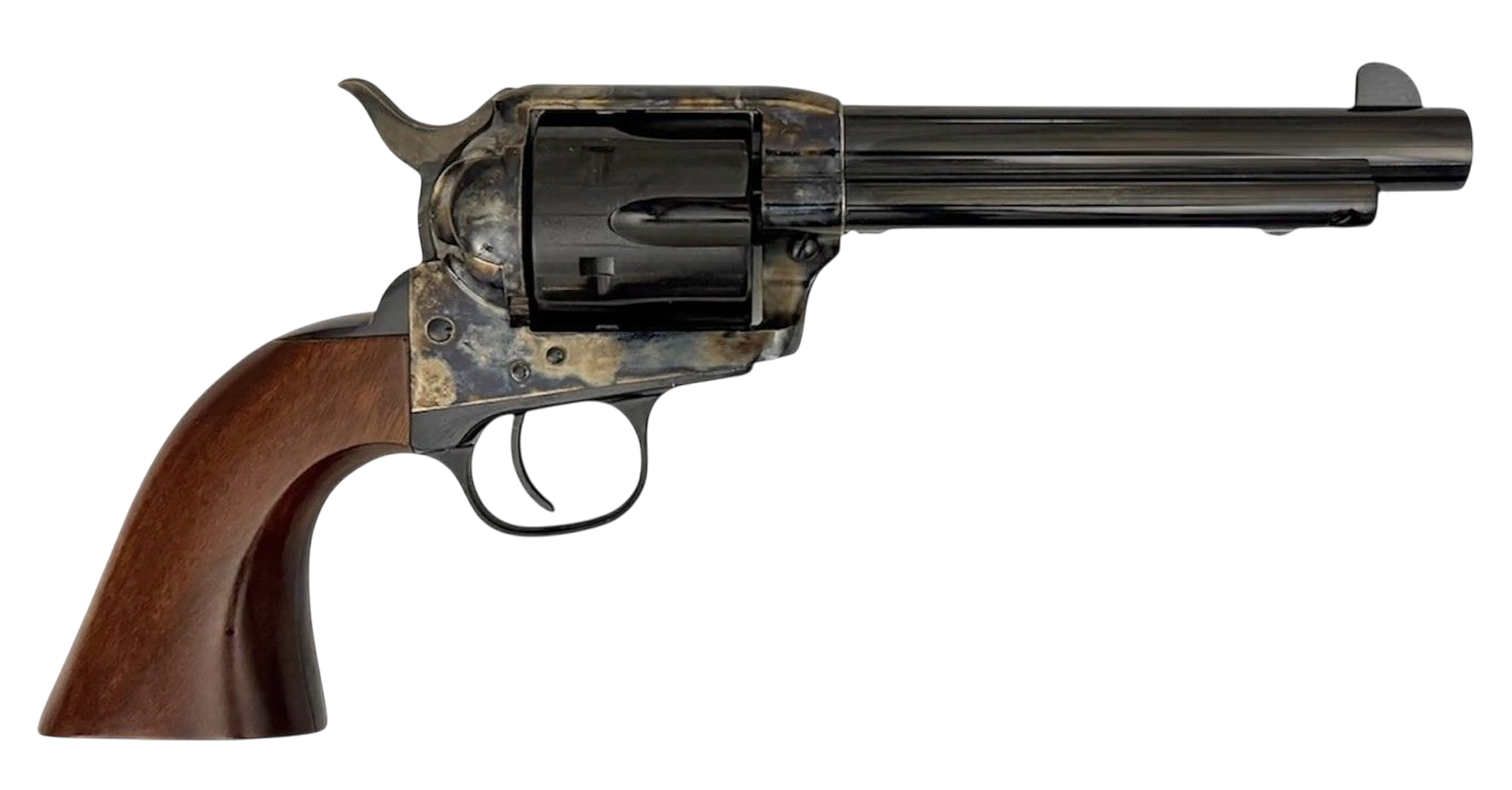 Taylors 1873 Cattleman Revolver 551018, 9mm, 5.5in, Walnut Grips, Casehardened Steel, 6 Rds