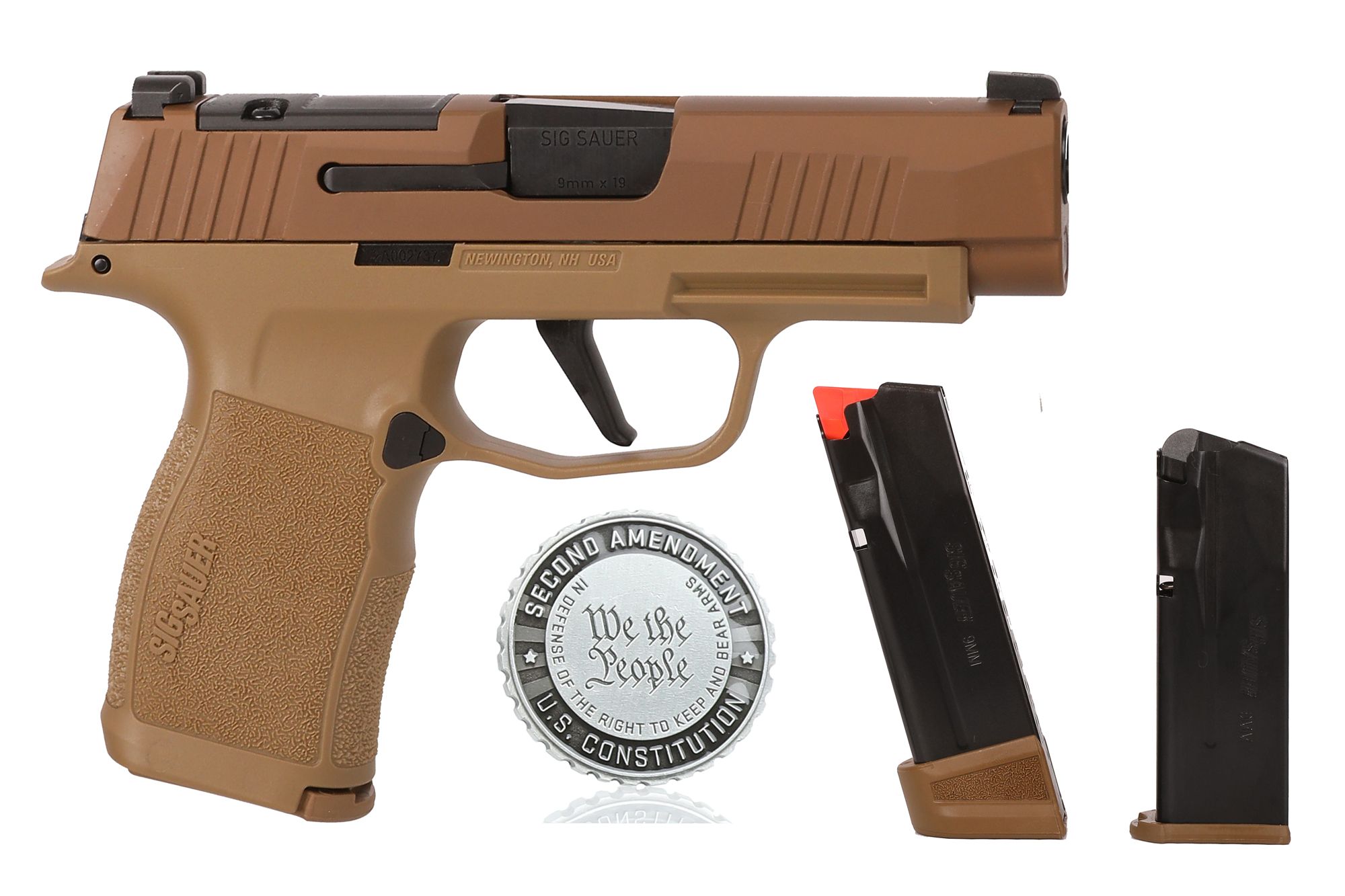 Sig SauerP365 XL 2A Optic Ready Pistol 365XL-9-CXR3P-2A, 9mm, 3.7in, Coyote Polymer Grip, 17 Rds
