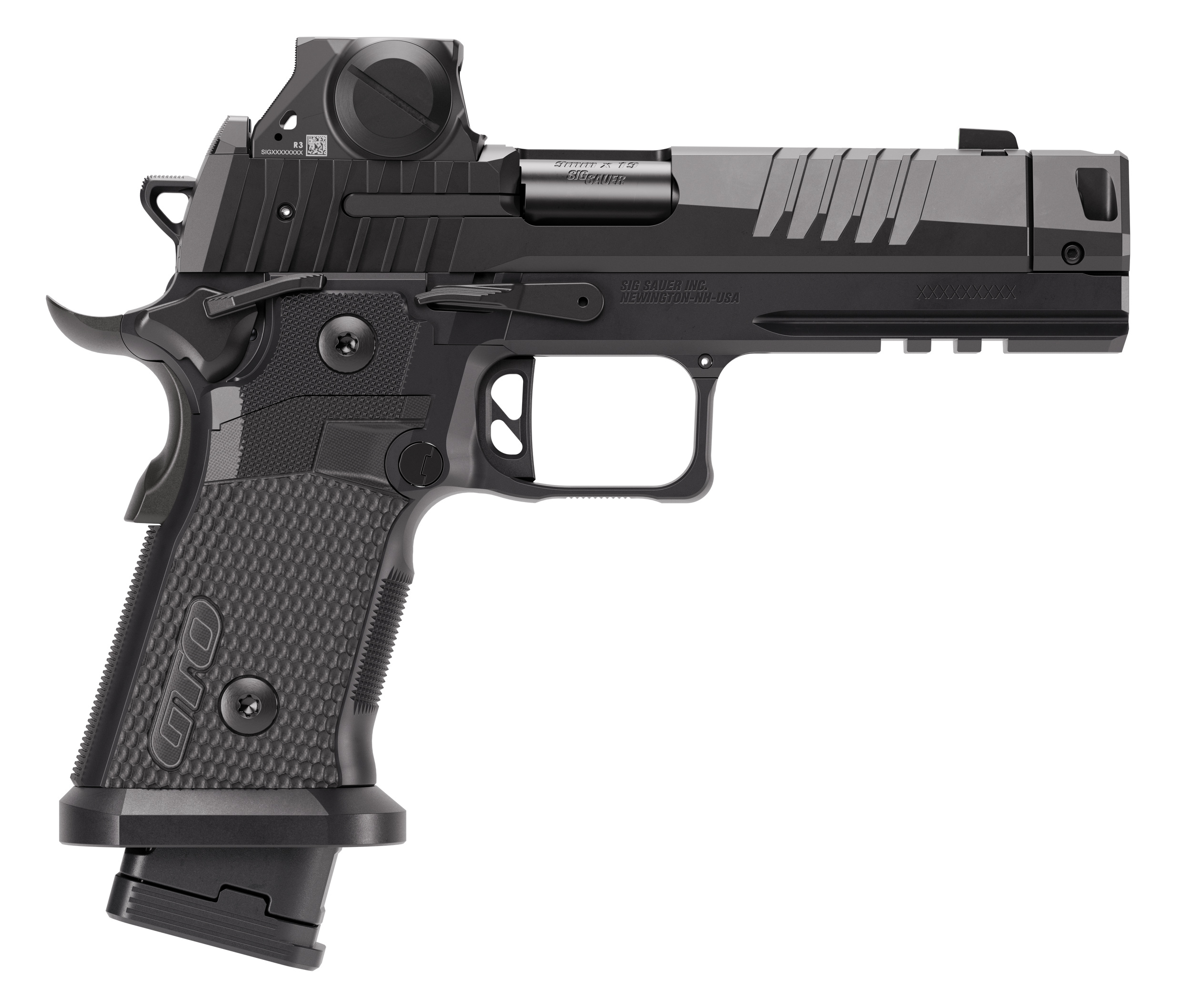 Sig Sauer P211-GTO RXSL Pistol 211F-9-GTO-B-RXSL, 9mm, 4.4in Bull Barrel, Aluminum Grips, w/RomeoX, 21 Rds