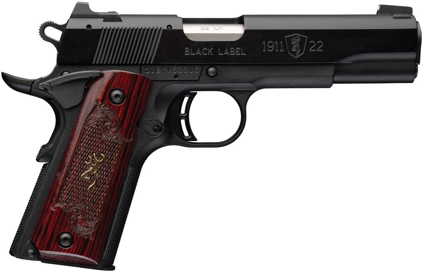 Browning 1911-22 Medallion Comp Pistol 051069490, 22LR, 4.25in, Wood Grips, 10 Rds