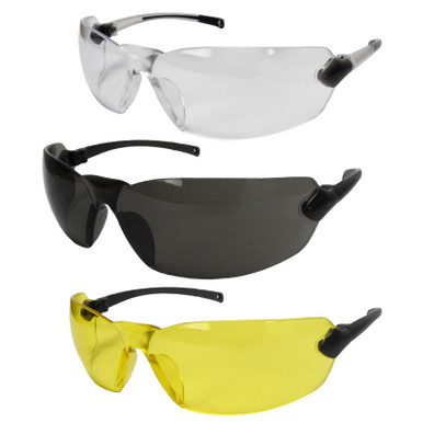 Radians Overlook Shooting Glasses 3-Pack Black Frame w/ Amber, Clear, & Smoke Lenses - OV3-114CS