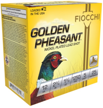 Fiocchi Golden Pheasant 12ga, 2 3/4″, #5 Shot #12GP5