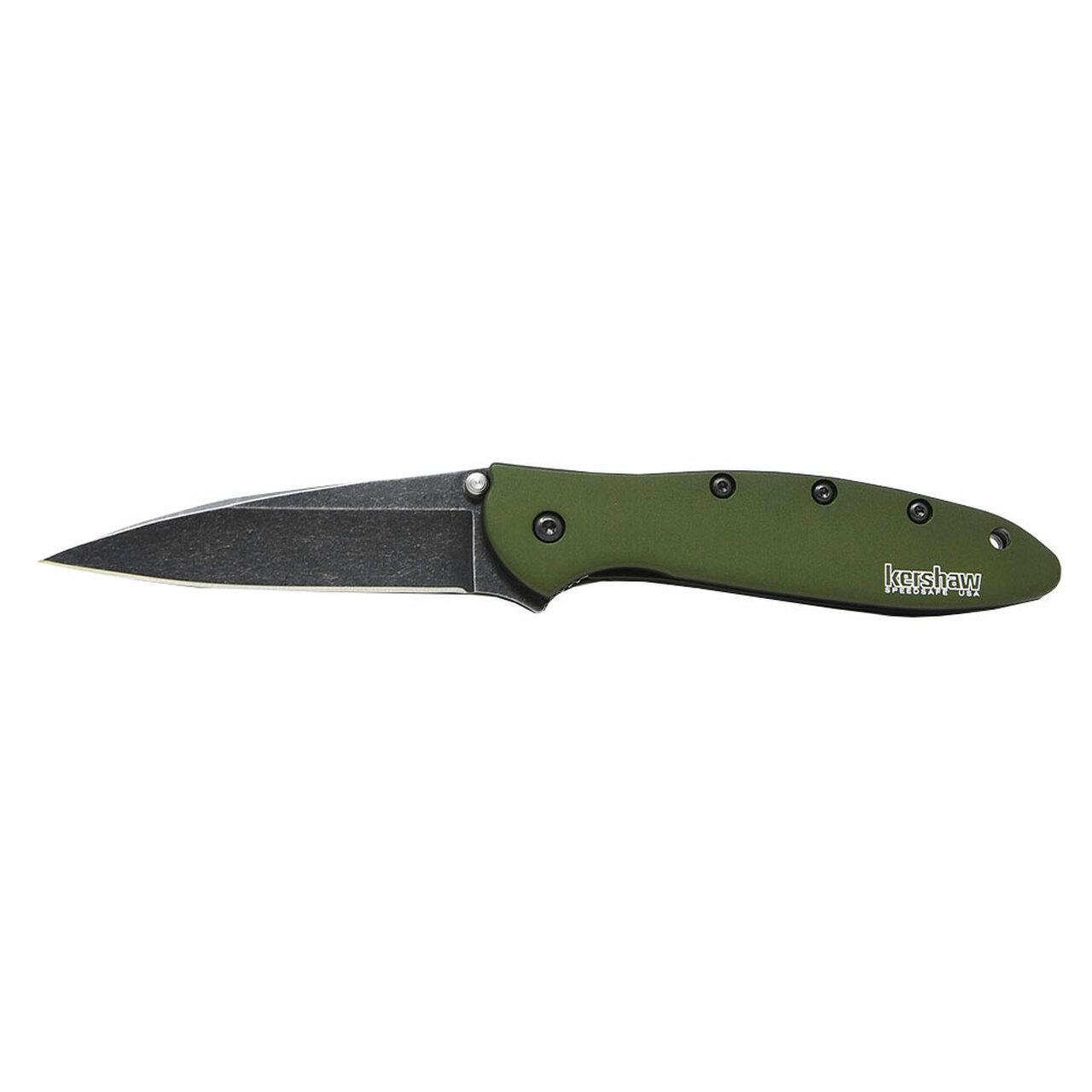 Kershaw Leek Assisted Opening 3″ Blade Folding Olive/Blackwash Pocket Knife w/Frame Lock #1660OLBW