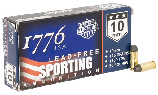 1776 USA Lead Free Sporting 10mm Auto 125gr Lead Free Ball 50 Per Box/20 Case 1776010125
