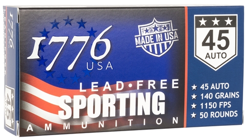 1776 USA Lead Free Sporting 45ACP 140gr Lead Free Ball 50 Per Box/20 Case 1776045140