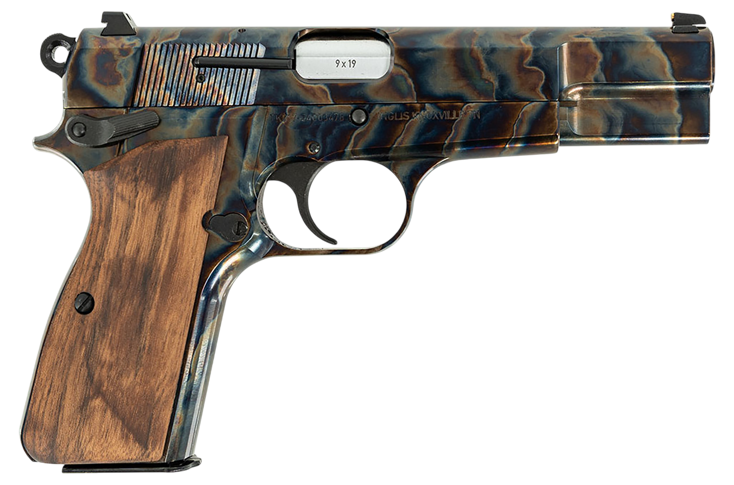 Tisas GP-35 GP-35 Pistol 12000010, 9mm Luger, 4.70in, Grade III Turkish Walnut Grips, Color Case Hardened Finish, 15 Rds