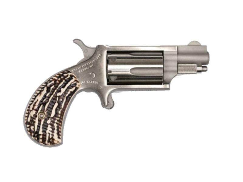 North American Mini-Revolver Revolver NAA-22M-STAG, 22 Mag, 1 5/8in, Red Stag Grips, 5 Rds