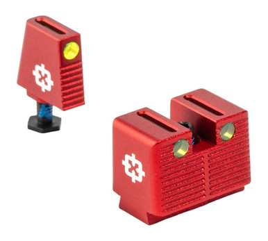 Cross Armory Co-Witness Tall Fiber Optic Sights for Glock Red Anodized - CRGST-RD