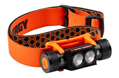 Dark Energy Oracle ORHL900BKAL 900 Lumens Headlamp Black / Orange Accent - ORHL900BKAL