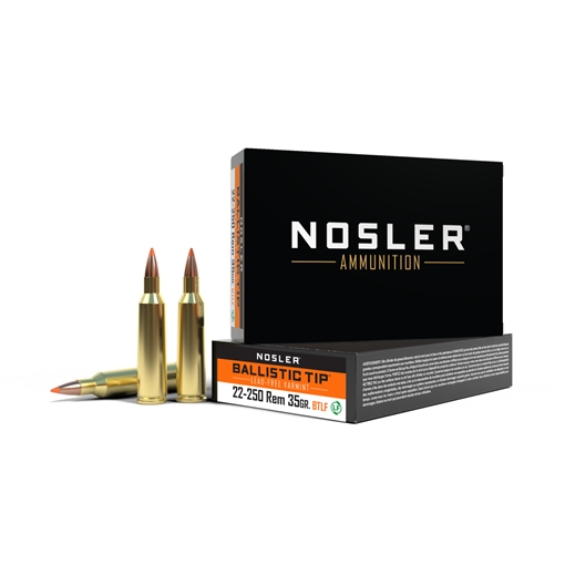 Nosler Nosler Varmint Ballistic Tip Rifle Ammunition 22-250 Rem. 35 gr. BTLF SP 20 rd. 61038