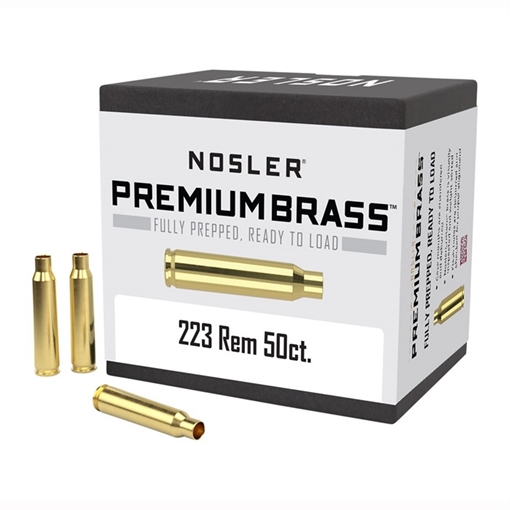 Nosler Unprimed Brass Rifle Cartridge Cases 50/ct .223 Rem 10070