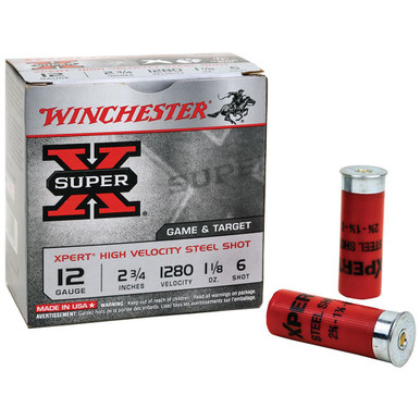 Winchester Super-X Xpert Hi-Velocity Steel 12 ga. 2.75 in. 1 1/8 oz. 2 Shot 25 rd.