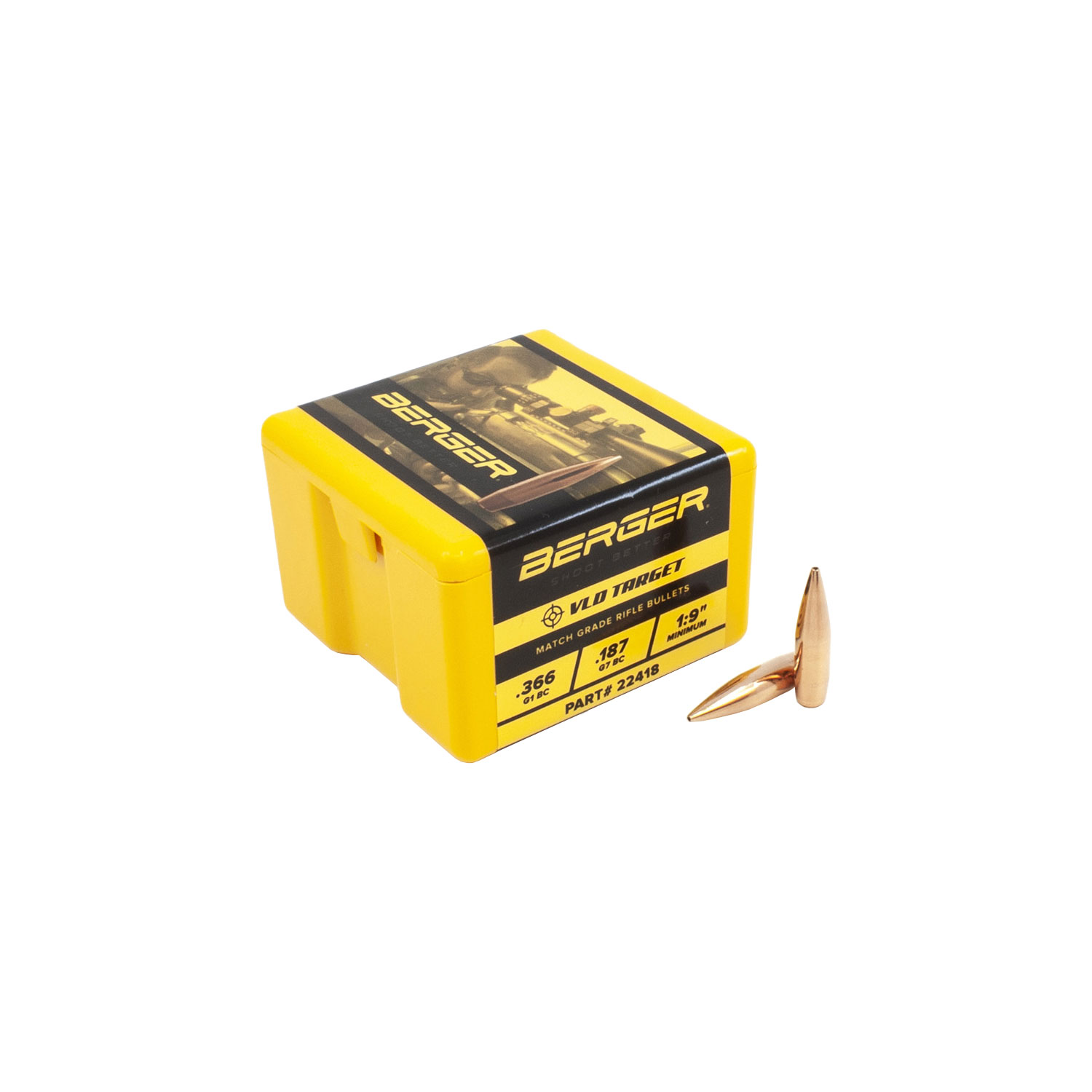 Berger Bullets 22 cal. 70gr. VLD Target, Box of 100