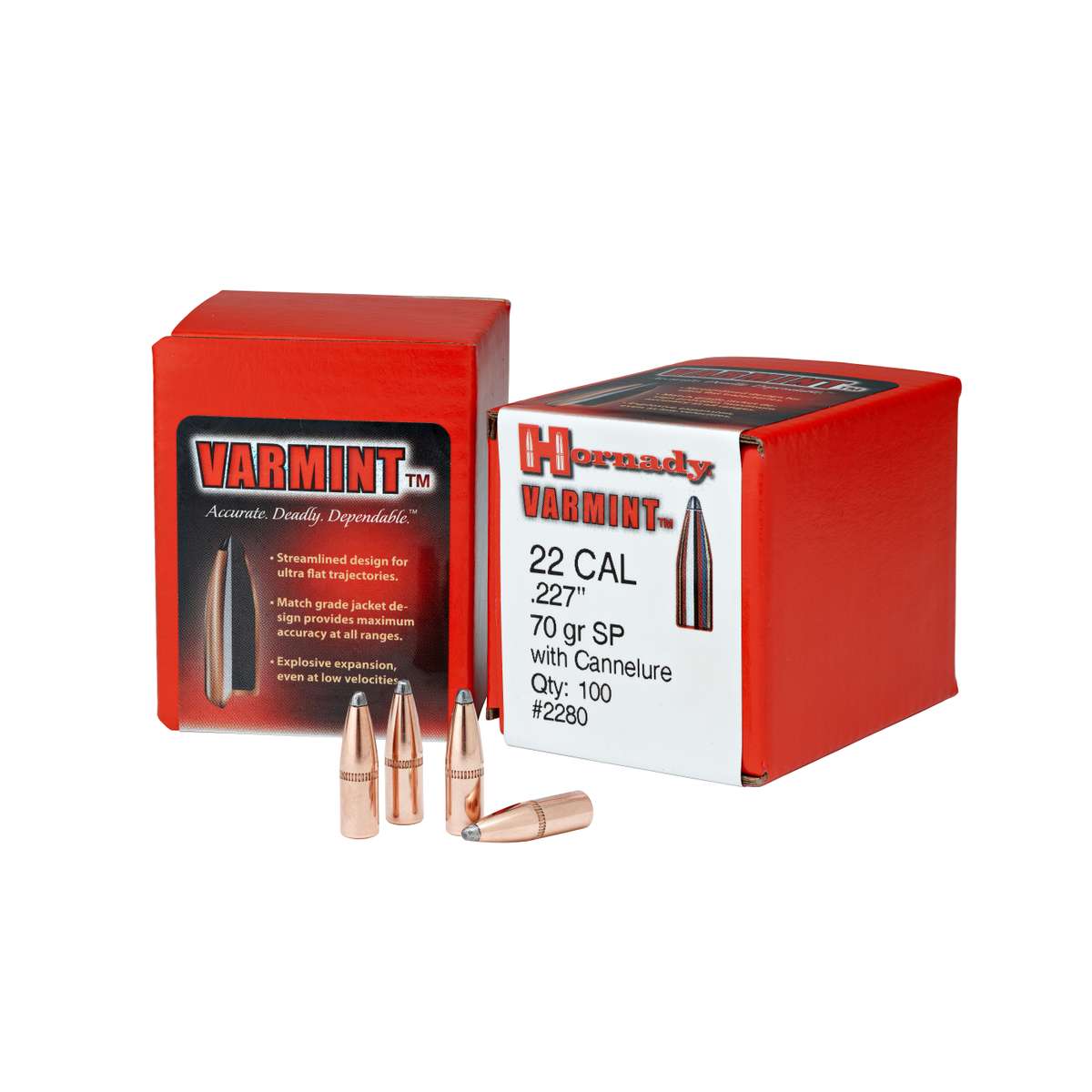 Hornady 22 Cal .224 55gr. SP with cannelure Bullet 100pk #2266