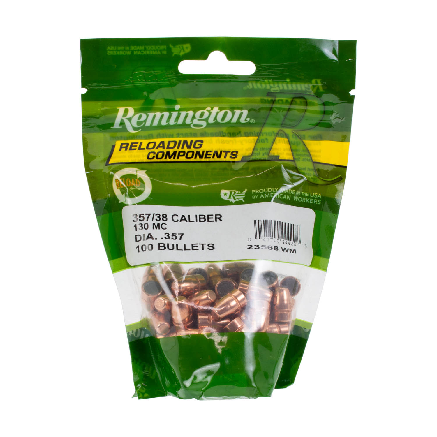Remington .38/.357 130gr. FMJ Bullets, Bag of 100