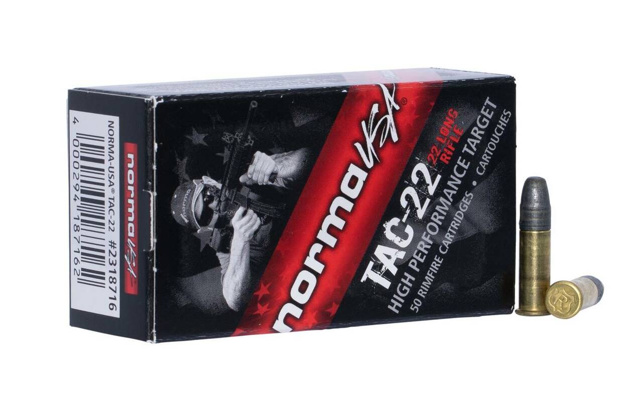 Norma USA TAC-22 Target .22LR 40gr. Lead Round Nose 50rd Box #2318716