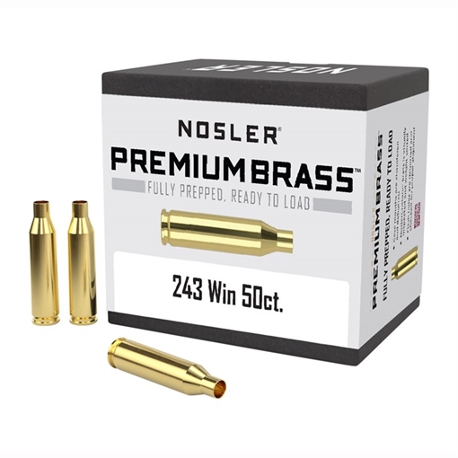 Nosler Unprimed Brass Rifle Cartridge Cases 50/ct .243 Win 10105
