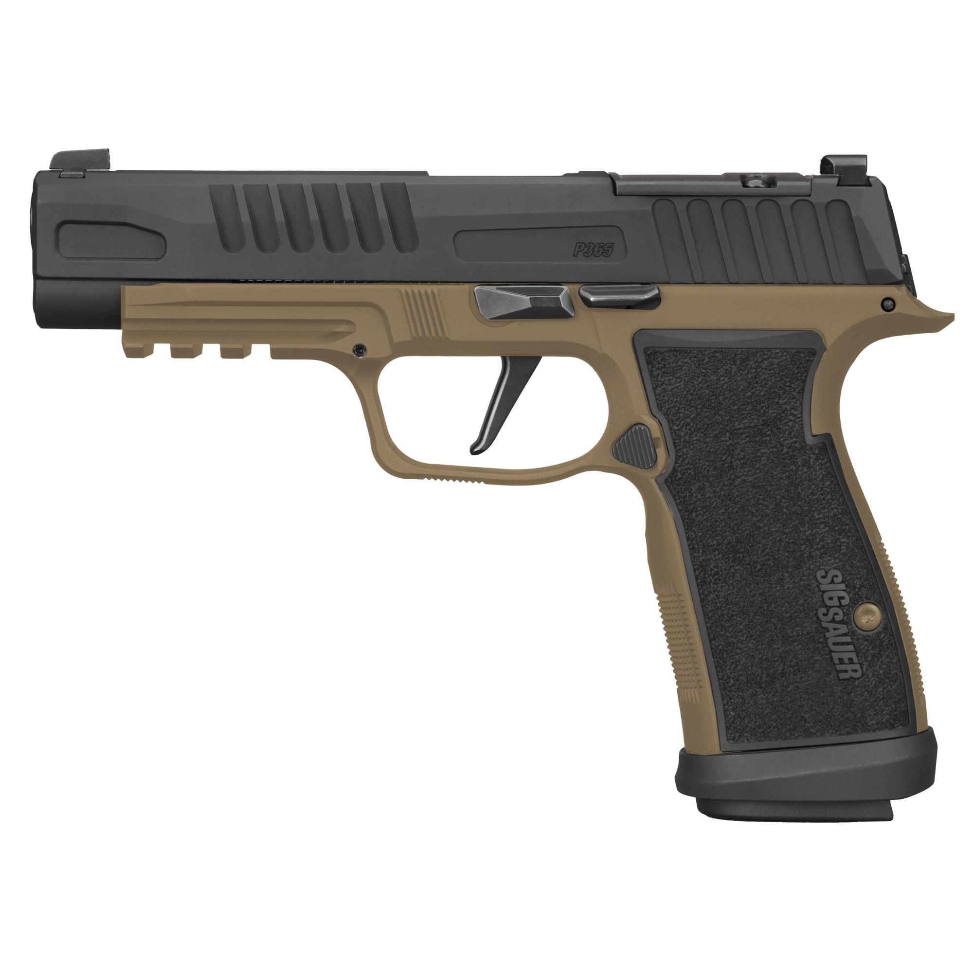 Sig Sauer P365 AXG FUSE Semi-Auto Pistol 365AXGF-9-CFO, 9mm, 4.3", Optic Ready, AXG Grips, Black/Coyote Brown Finish, 17+1/21+1 Rds