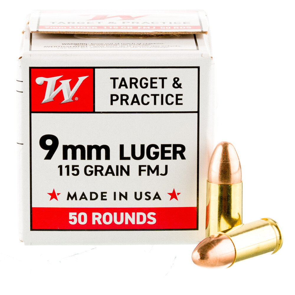 Winchester USA Target Pack 9mm 115gr FMJ 1000 RD Case #USA417250