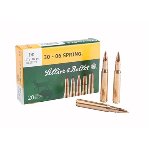SELLIER & BELLOT 30-06 SPRINGFLD 180GR FMJ 20RD BOX 20 BOXES PER CASE SB3006A