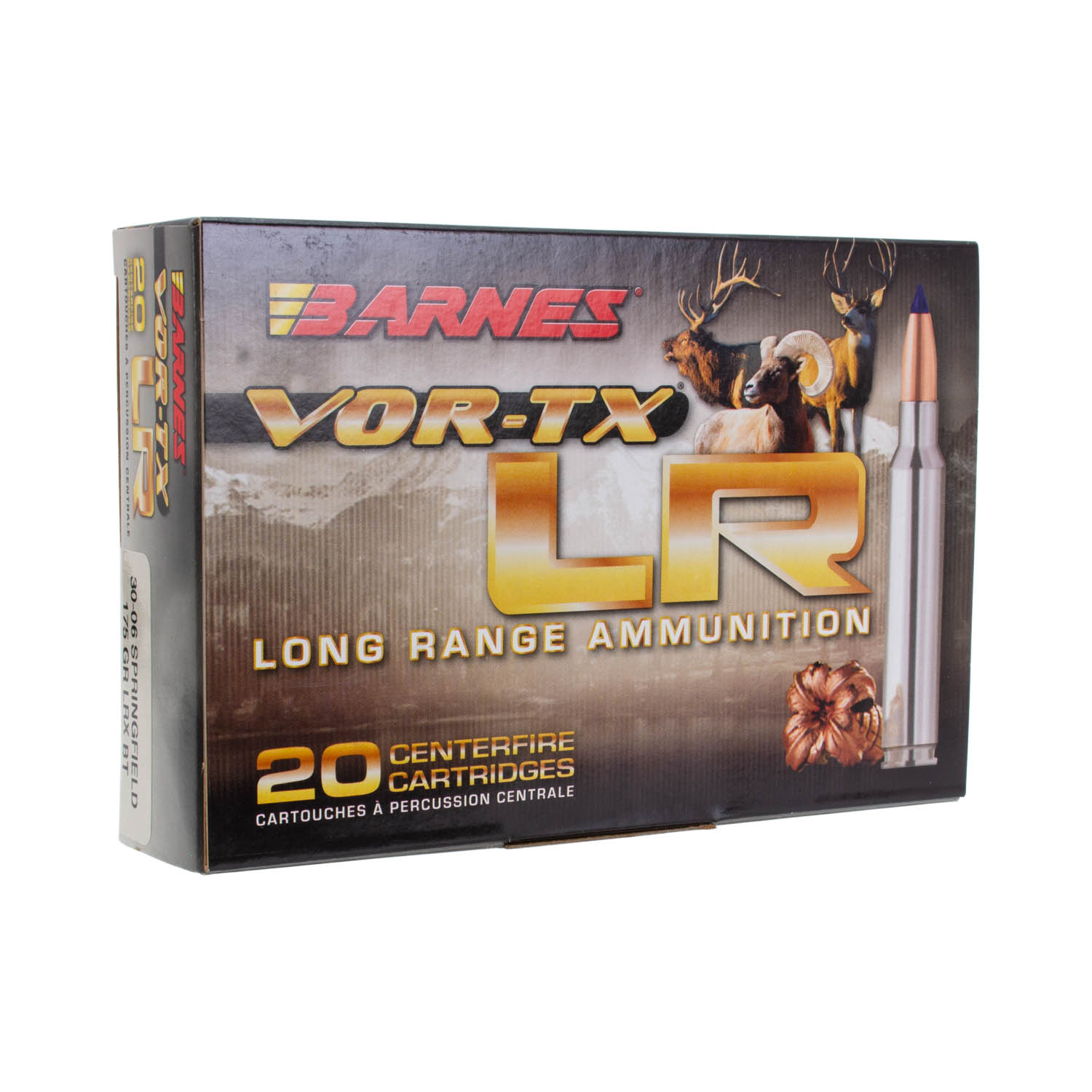 Barnes VOR-TX LR 30-06 Sprg 175gr. LRX BT Ammunition, 20 Round Box
