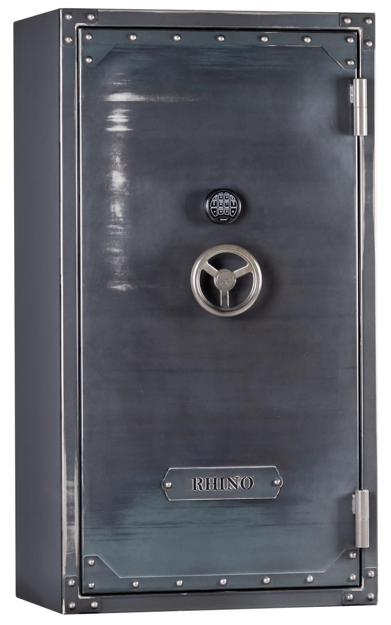 Rhino Ironworks Raptor Series RSX6636 Gun Safe, 66x36x25, 80 Min Fire Rating, 12 Gauge Steel, Antiqued Ironworks Finish, Up to 49 Guns