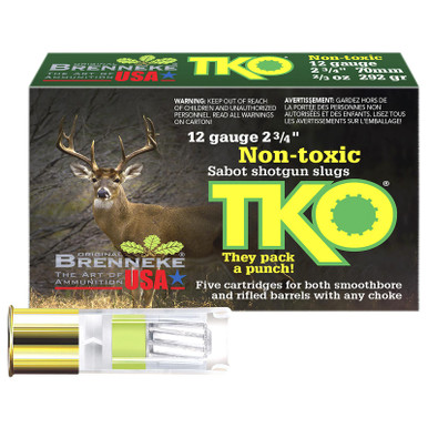 Brenneke SL122TKO TKO 12Gauge 2.75" 2/3oz Slug Shot 5 Per Box/50 Case