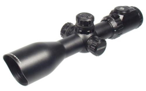 UTG Accushot Precision Series Scope, 3-12X44, Illuminated Mil-Dot Reticle, Compact, Adjustable Objective, 36 Colors, Includes EZ-TAP Rings, Black
