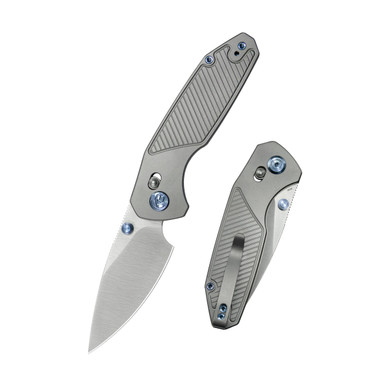 KB Knives KB488A Aero Air Titanium Folder - M390 Super Steel - Gray/Satin