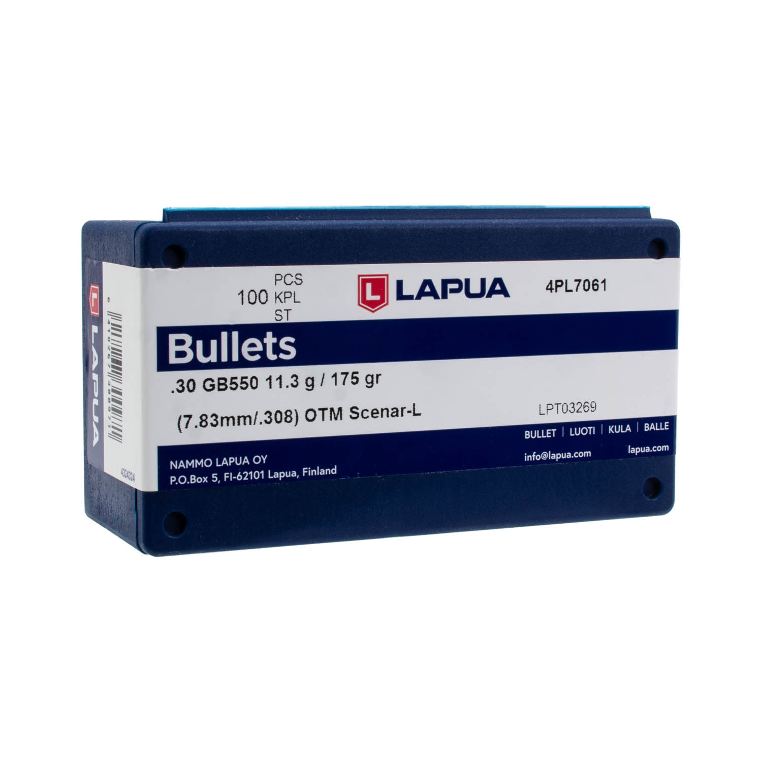 Lapua 30 cal. 175gr. Scenar-L OTM Bullets, Box of 100