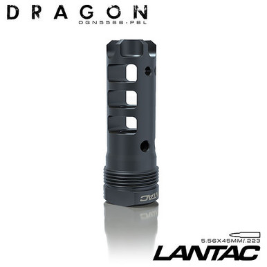 LanTac USA Plan-B Dragon Full Length 556 Muzzle Brake - 1/2X28 Thread Pitch, Black