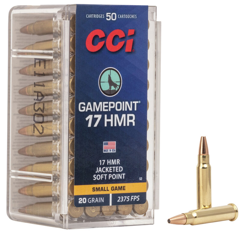 CCI GamePoint 17 HMR 20gr. Jacketed Soft Point 50rd Box #52
