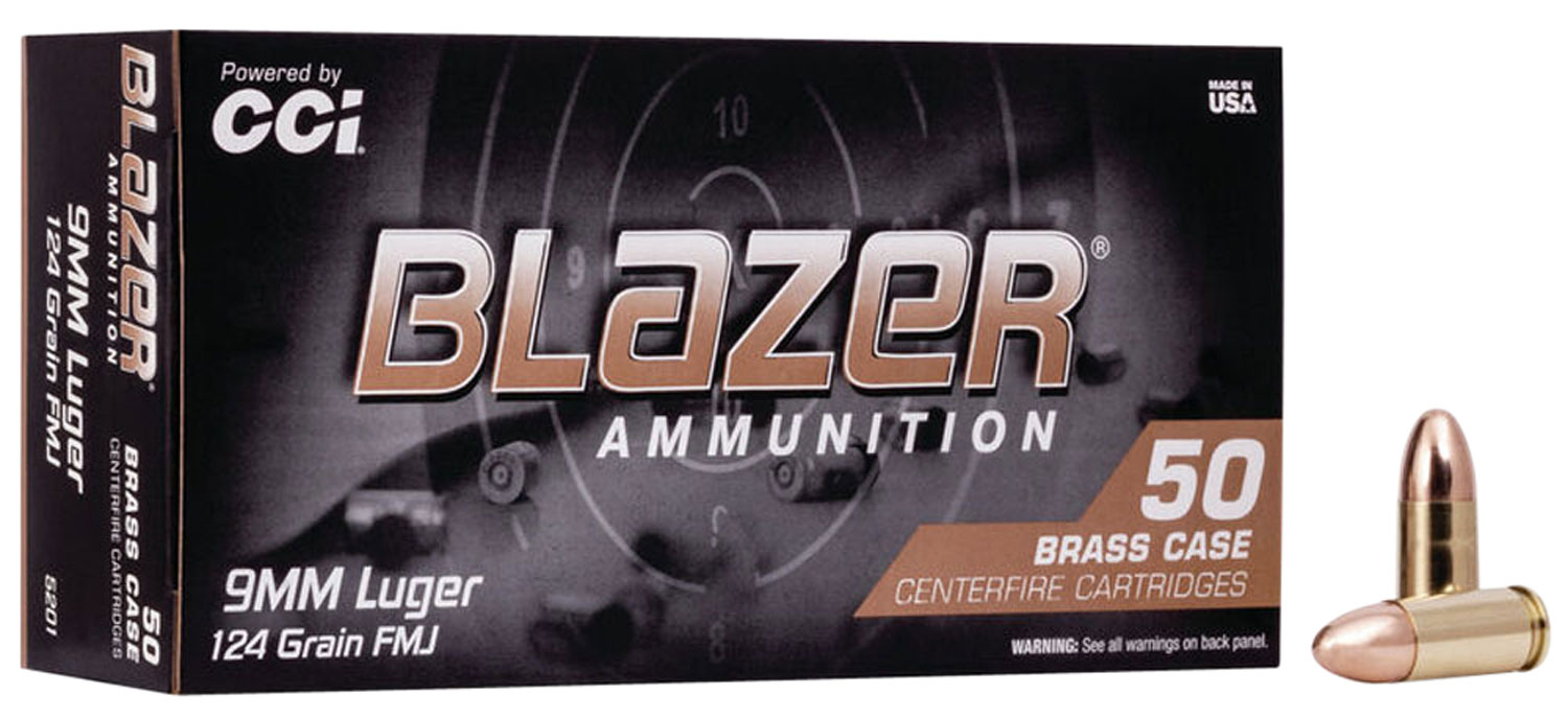 CCI Blazer Brass 9mm 124gr. FMJ 50rd Box #5201