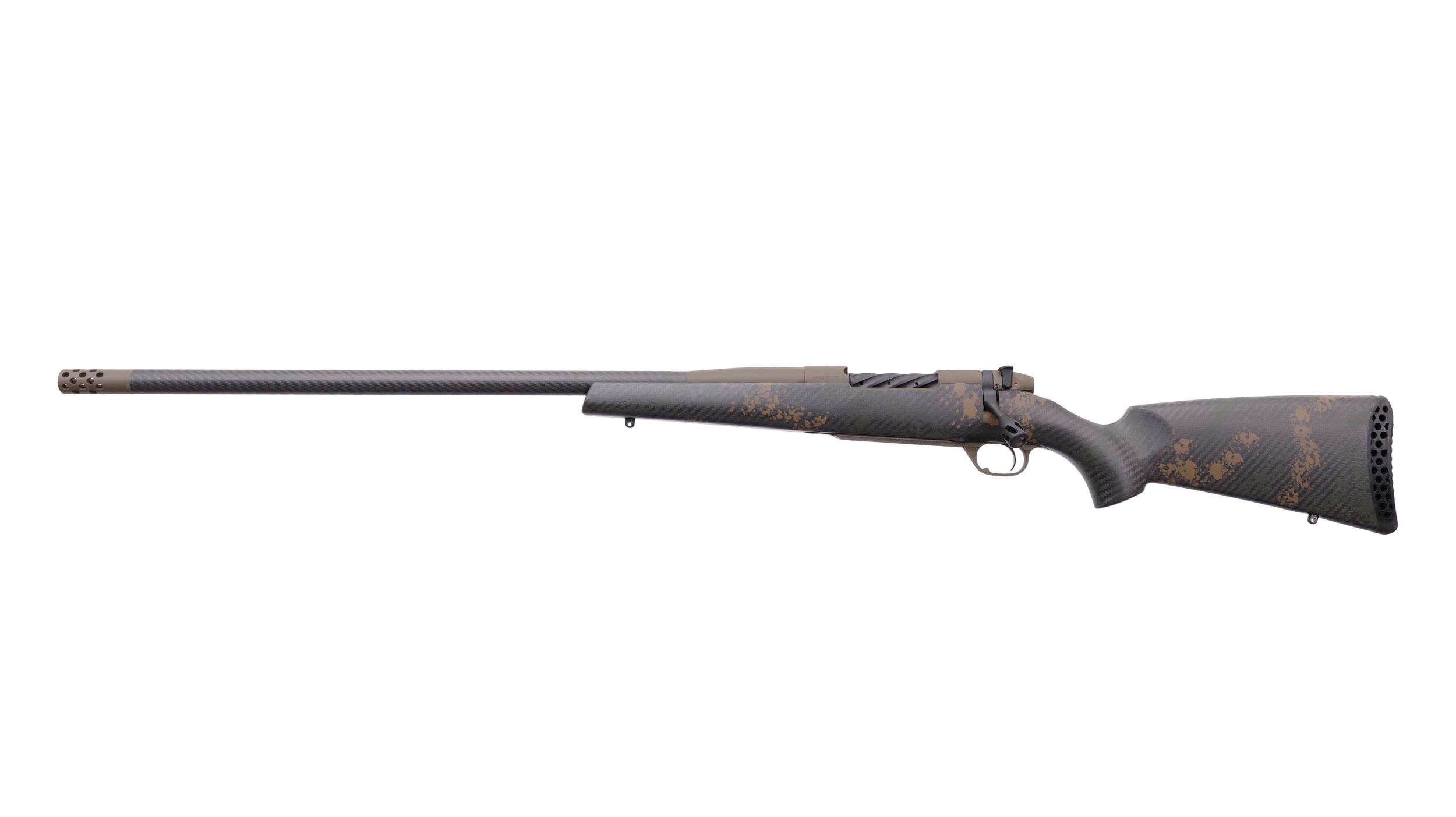 Weatherby Mark V Backcountry Carbon Left-Hand Rifle MCB20N653WL8B, 6.5-300 WBY Mag, 26", Carbon Fiber W/green & Brown Stock, 3 Rds