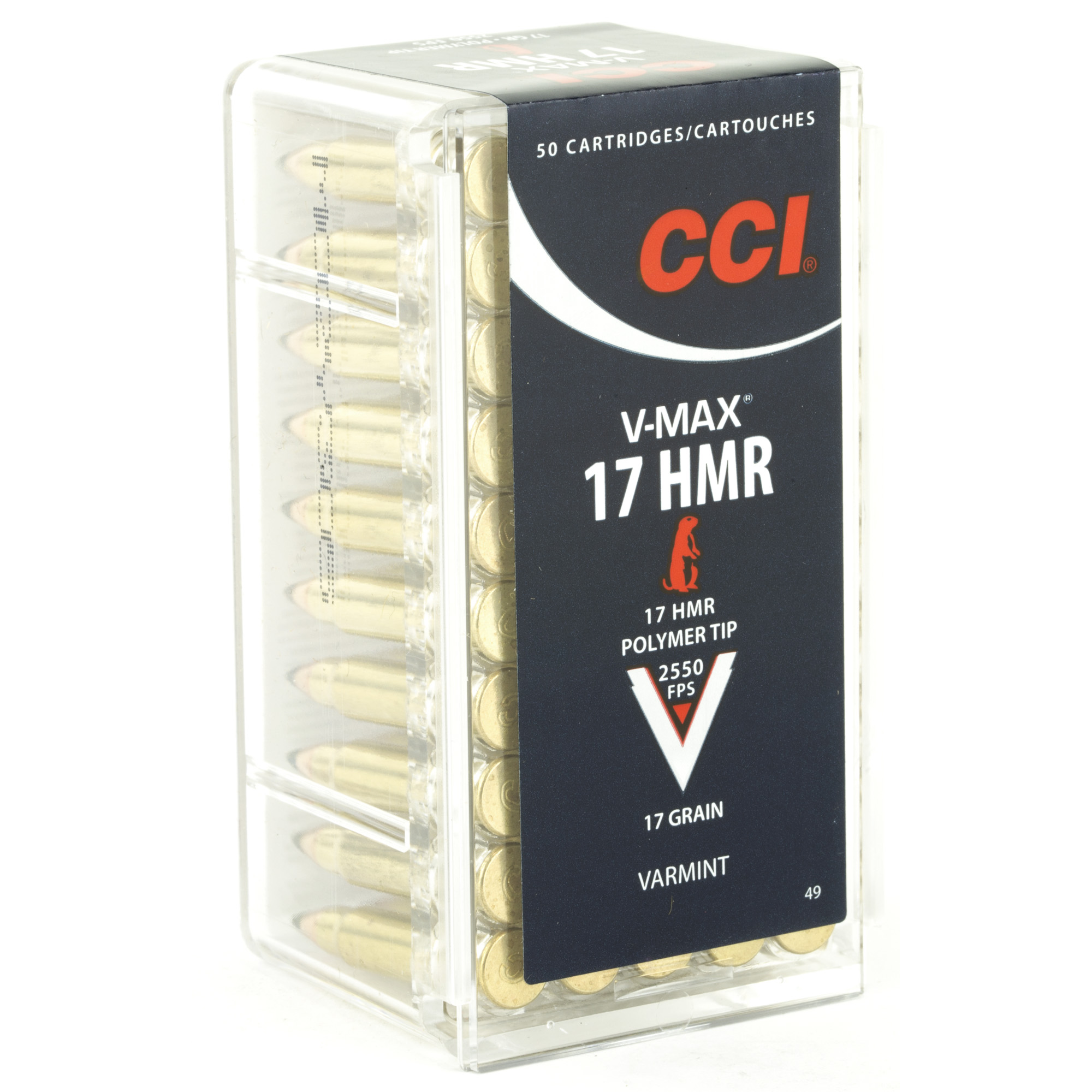 CCI 0049 VMAX 17HMR 17 gr Hornady V-Max 50 Per Box/40 Case