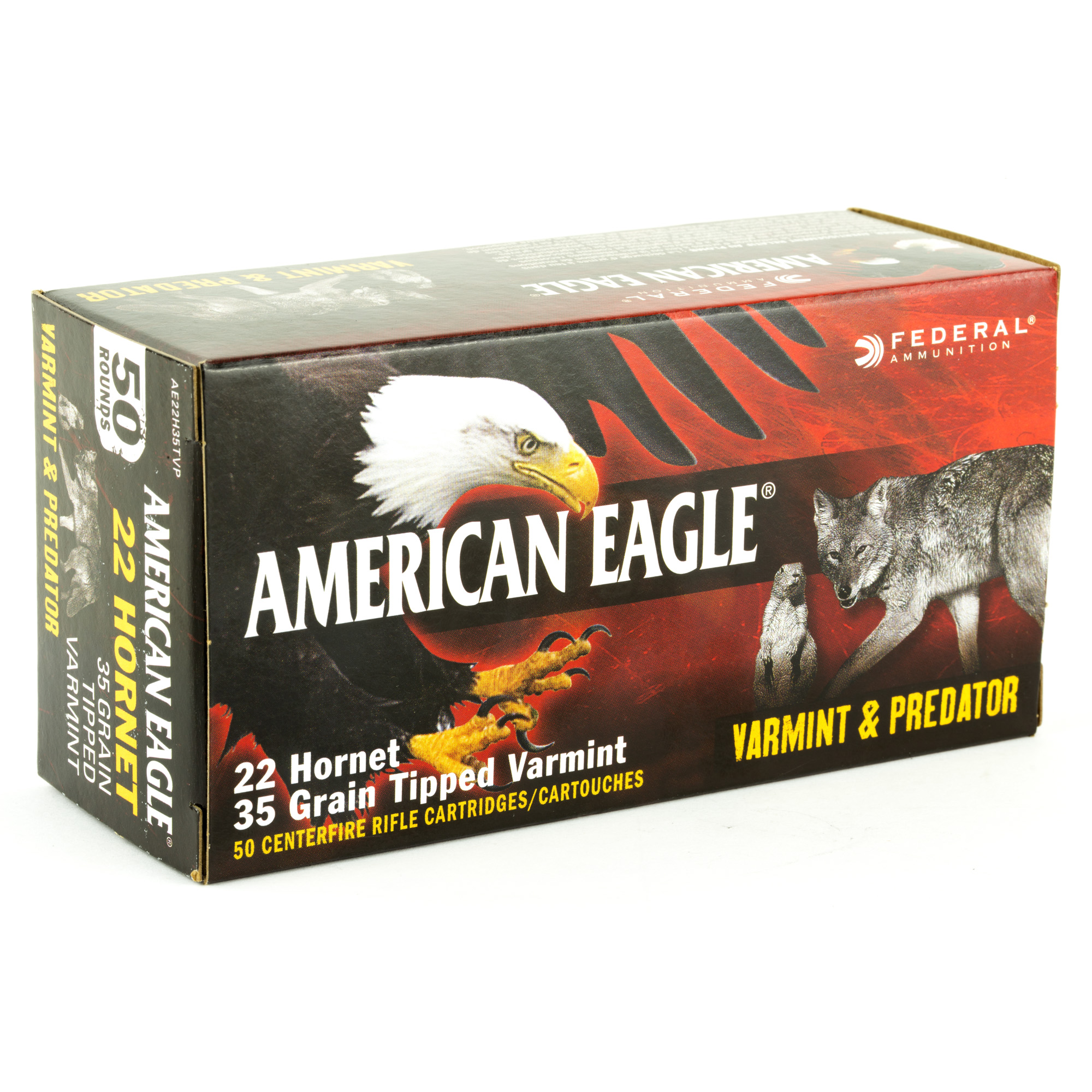 Federal AE22H35TVP American Eagle Varmint & Predator 22 Hornet 35 gr Tipped Varmint (TVP) 50 Bx/ 10 Cs