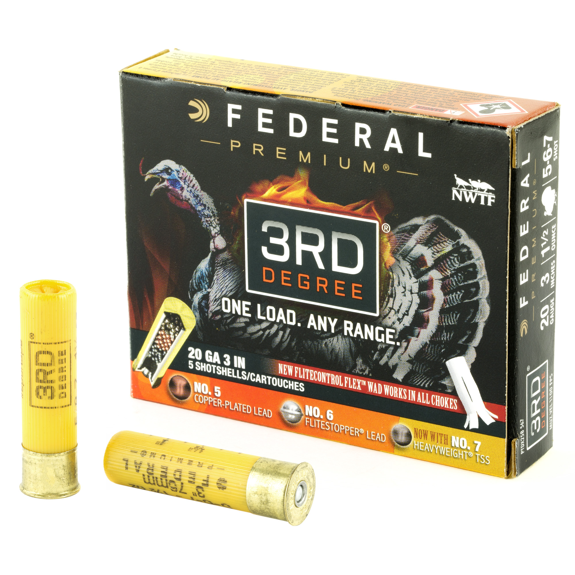 Federal PTDX258567 Premium 3rd Degree 20 Gauge 3” 1 7/16 oz 5,6,7 Shot 5 Bx/ 10 Cs
