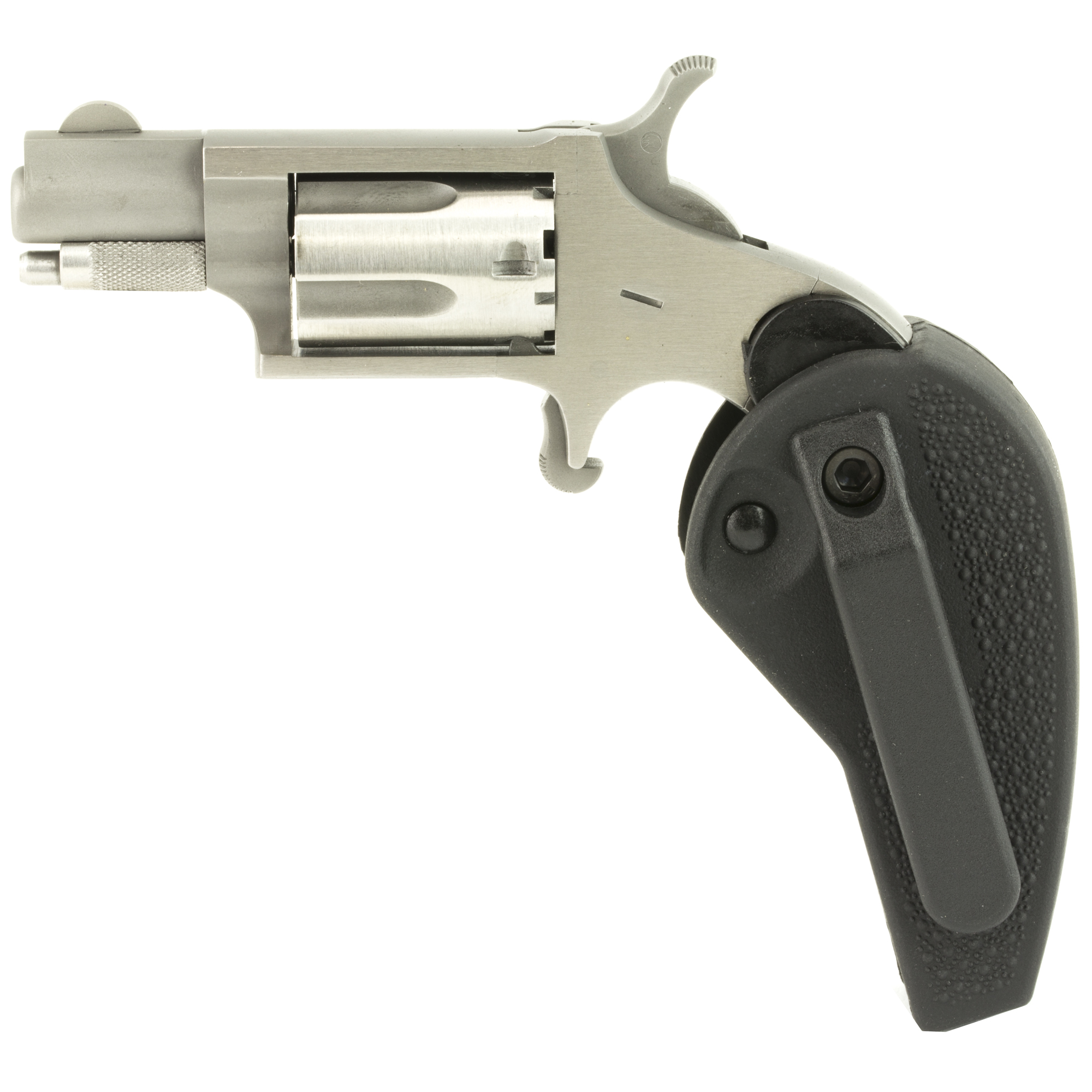 NAA Mini-Revolver 22 LR 5rd 1.13” Stainless Steel Black Synthetic Holster Grip