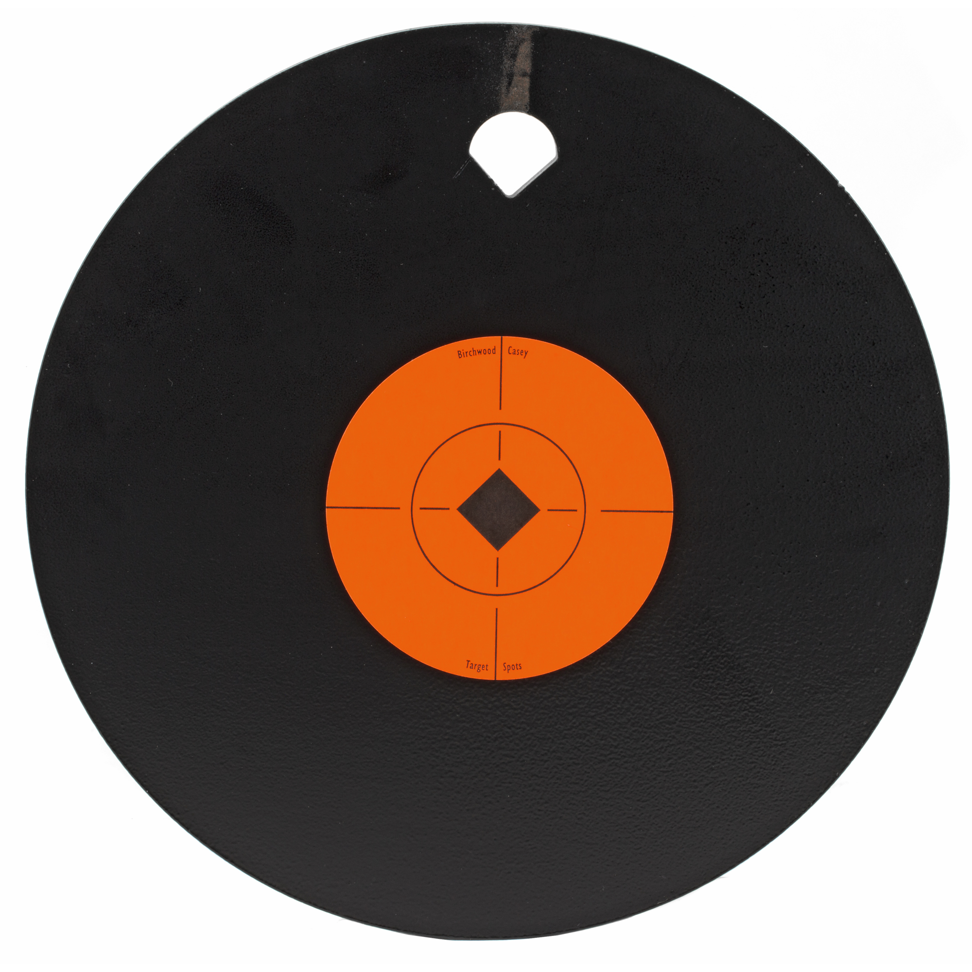 Birchwood Casey 47603 World of Targets Single Hole 8” Pistol/Rifle Black/Orange AR500 Steel Circle w/Crosshair & Diamond 0.38” Thick Hanging